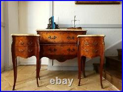 French Bedside Cabinets, Louis XV Bombe Nightstands