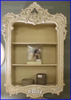 French Wall Shelf Antique White Room Shabby Chic Storage Vintage Display Unit