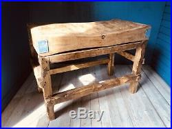 Genuine Vintage Antique Solid Wood Butchers Block Counter, Kitchen Top