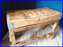 Genuine Vintage Antique Solid Wood Butchers Block Counter, Kitchen Top