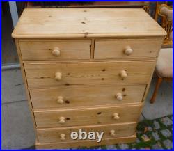 Good Solid Vintage Pine Two Over Four Chest Of Drawers