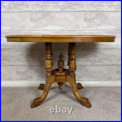 Gorgeous Vintage Solid Wood & Inlaid Veneer Oval Coffee Table