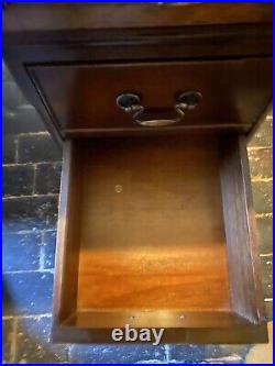 Green leather top, dark wood, Mahogany /vintage Style /captains desk/Office Desk