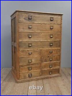 Huge Antique Vintage Industrial Bank Of Drawers Chest Cabinet Cupboard Kitchen