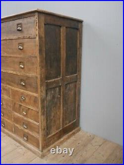 Huge Antique Vintage Industrial Bank Of Drawers Chest Cabinet Cupboard Kitchen