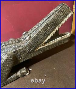 Huge Carved Wood Vintage Crocodile 410cm Long Imported from India