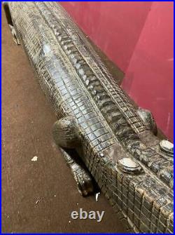 Huge Carved Wood Vintage Crocodile 410cm Long Imported from India