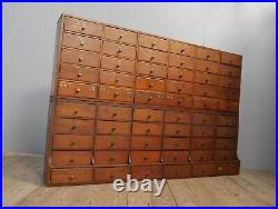 Huge Pair of Antique Vintage Victorian Banks Of Drawers Apothecary Counter