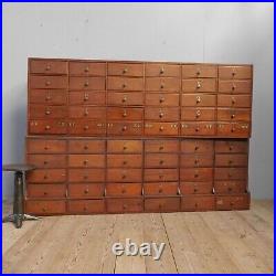 Huge Pair of Antique Vintage Victorian Banks Of Drawers Apothecary Counter