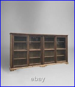 Huge Vintage Pine Glazed Display China Bookcase Drinks Cabinet Cupboard