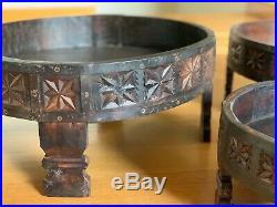 Indian carved grinder chakki table vintage handmade (Large Size)