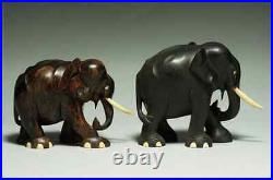 Japanese Vintage ELEPHANT Statue / zitan and ebony /