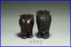 Japanese Vintage ELEPHANT Statue / zitan and ebony /