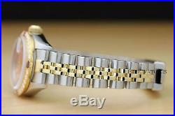 Ladies Rolex Datejust 18k Yellow Gold/ss Pink Ruby Diamond Stainless Steel Watch