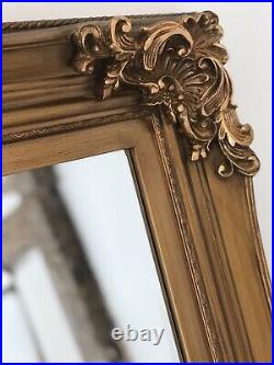 Large Antique Gold Gilt Vintage Statement French Ornate Overmantle Wall Mirror
