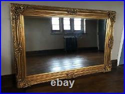 Large Antique Gold Over mantle French Ornate Vintage Period Wall Mirror 122cms
