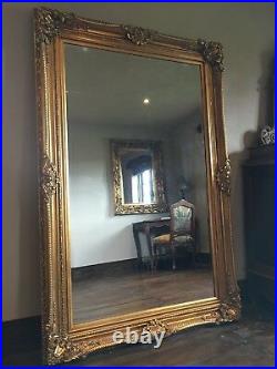 Large Antique Gold Over mantle French Ornate Vintage Period Wall Mirror 122cms