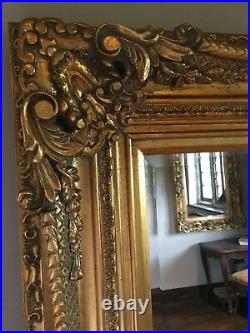 Large Antique Gold Over mantle French Ornate Vintage Period Wall Mirror 5ft