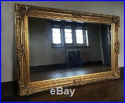 Large Antique Gold Overmantle French Ornate Vintage Period Wall Mirror 122cms