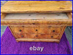 Large Antique Mahogany Chest Of Drawers 1800s Vintage Wood & Brass