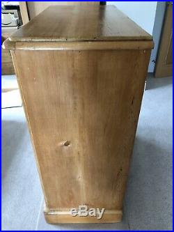 Large Antique Vintage Rustic Solid Pine Chest Of Drawers