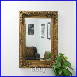 Large Mirror Vintage Style Abbey Gold Wall Rectangle Wood 4Ft X 3Ft 122x92cm