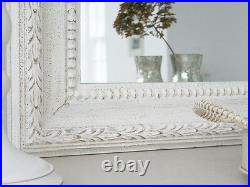 Large Shabby Chic French Antique White Ornate Rocco Mirror Vintage Christmas