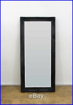 Large Shabby Chic Vintage Wall Leaner Mirror Black 65 x 31