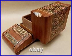 Large Vintage/Antique Wooden Musical Box Inlaid Micro Mosaic Decoration