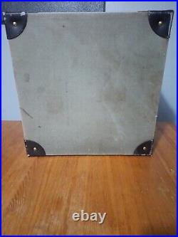 Large Vintage Harrods Storage Box Trunk Canvas Wood Leather Staps