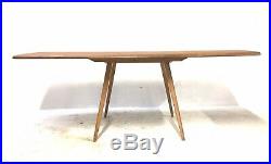 Large Vintage Mid Century ERCOL Plank Top Light Beech/Elm Windsor Dining Table