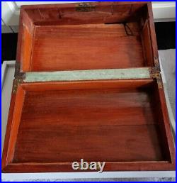 Large Vintage Wooden Box antique solid wood trinket storage antique heavy