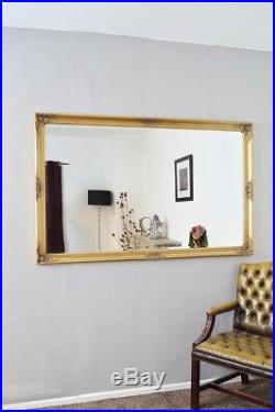 Large Wall Mirror X Gold Vintage Bevelled 5Ft6 X 3Ft6 168cm X 107cm