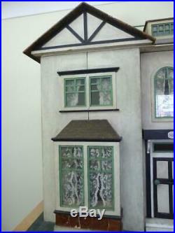 Large antique Edwardian dolls house with original papers'St Agatha's Vicarage