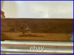 Large antique vintage solid wood church pew bench seat settle wth rear book rack