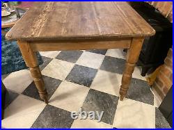 Large solid wood dining table Light Brown Farmhouse Style Vintage Antique