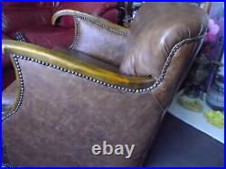 Leather vintage /antique. Chairs Newly RE-upholstered italian leather! 1pair