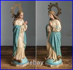 Litany of The Blessed Virgin Mary Statue 14.1 in Olot Spain Vintage Antique