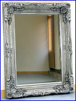 Louis Ornate Shabby Chic Vintage Large French Wall Mirror Silver 35 X 47