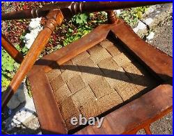 Lovely Antique Vintage Wood Wooden Cushioned Corner Chair Seat