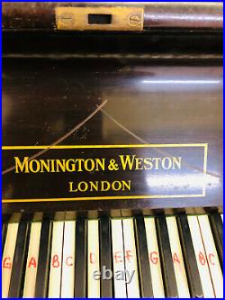 Made 1931-1940 Antique Monington & Weston London Vintage Piano Dark Wood Walton