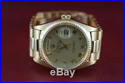 Men's Rolex Day-Date 18038 President 18K Yellow Gold Champagne Roman Dial 1980