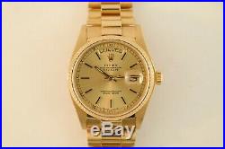 Men's Rolex Day-Date 18038 President Spanish Day Wheel 18K Yellow Gold Year 1980