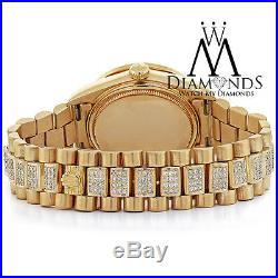 Men's Used Rolex President 18K Gold Day-Date 18038 Diamond bracelet dial & bezel