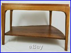 Mid-Century Modern Lane Rhythm End Table Sofa Wedge Accent Walnut Vintage