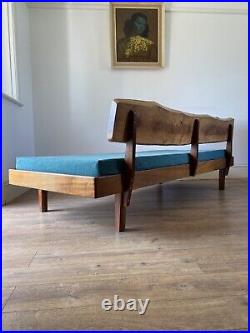 Mid-Century Modern Vintage 1950's Daybed Sofa Teak Plank Back Danish