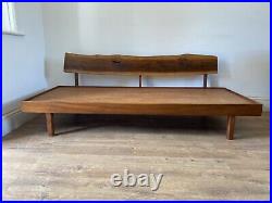 Mid-Century Modern Vintage 1950's Daybed Sofa Teak Plank Back Danish