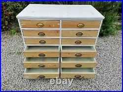 Mid Century Vintage Industrial Antique Haberdashery Large Chest of Drawers