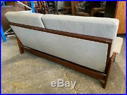 Mid century C. D. Pierce danish teak framed sofa bed three seater vintage retro