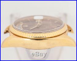 NICE 1978 Rolex 18k Gold Ref. 18038 Day-Date with Spanish Day Wheel & Wood Dial